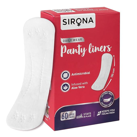 Sirona Daily Use Panty Liners for Women with Aloe Vera - Pack of 60