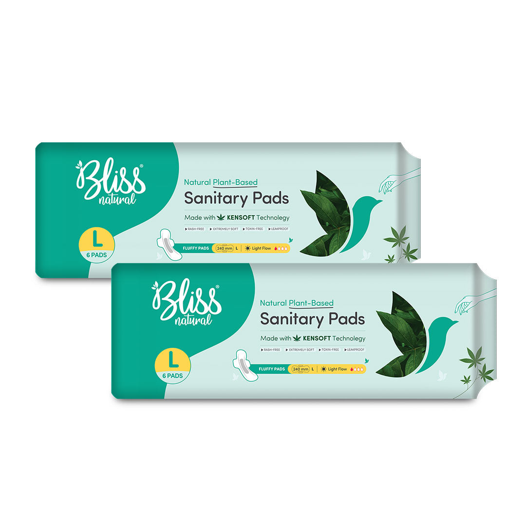 Bliss Natural Organic Sanitary Pads-12 Pack of 2