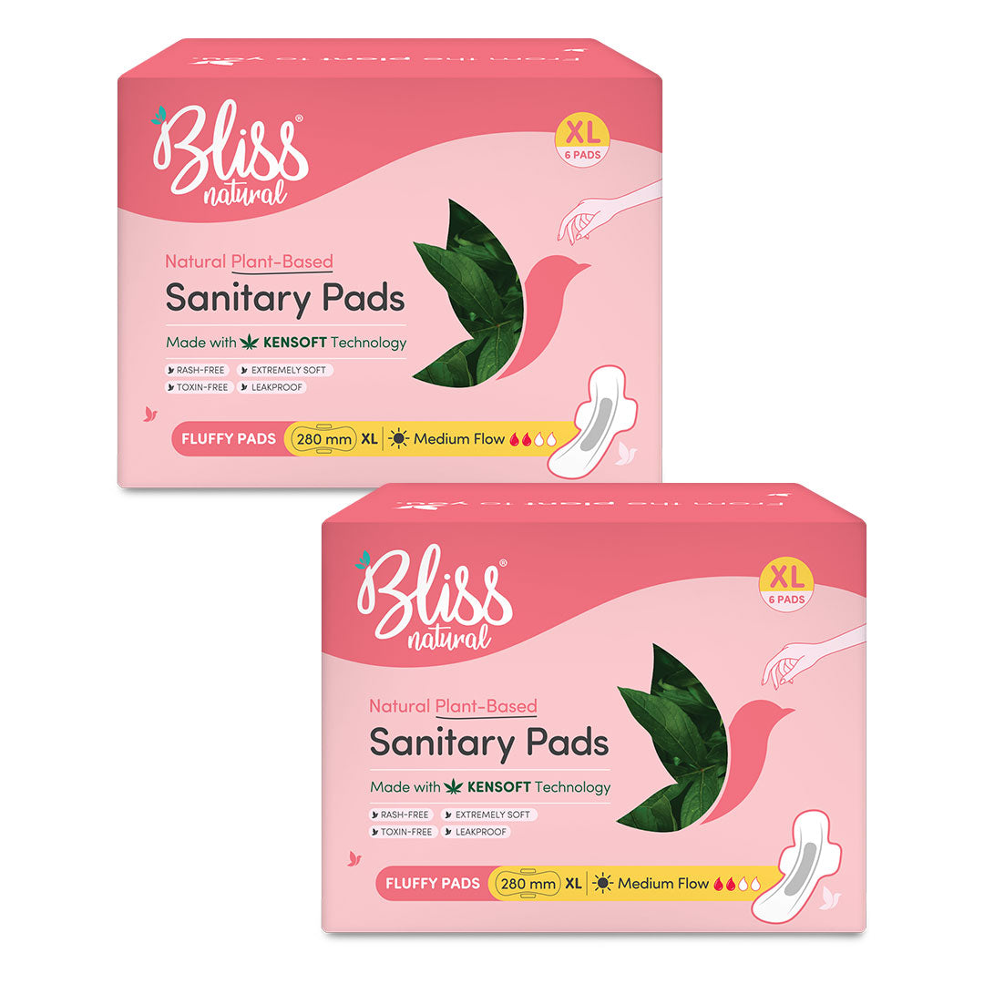 Bliss Natural Organic Sanitary Pads-12 Pack of 2