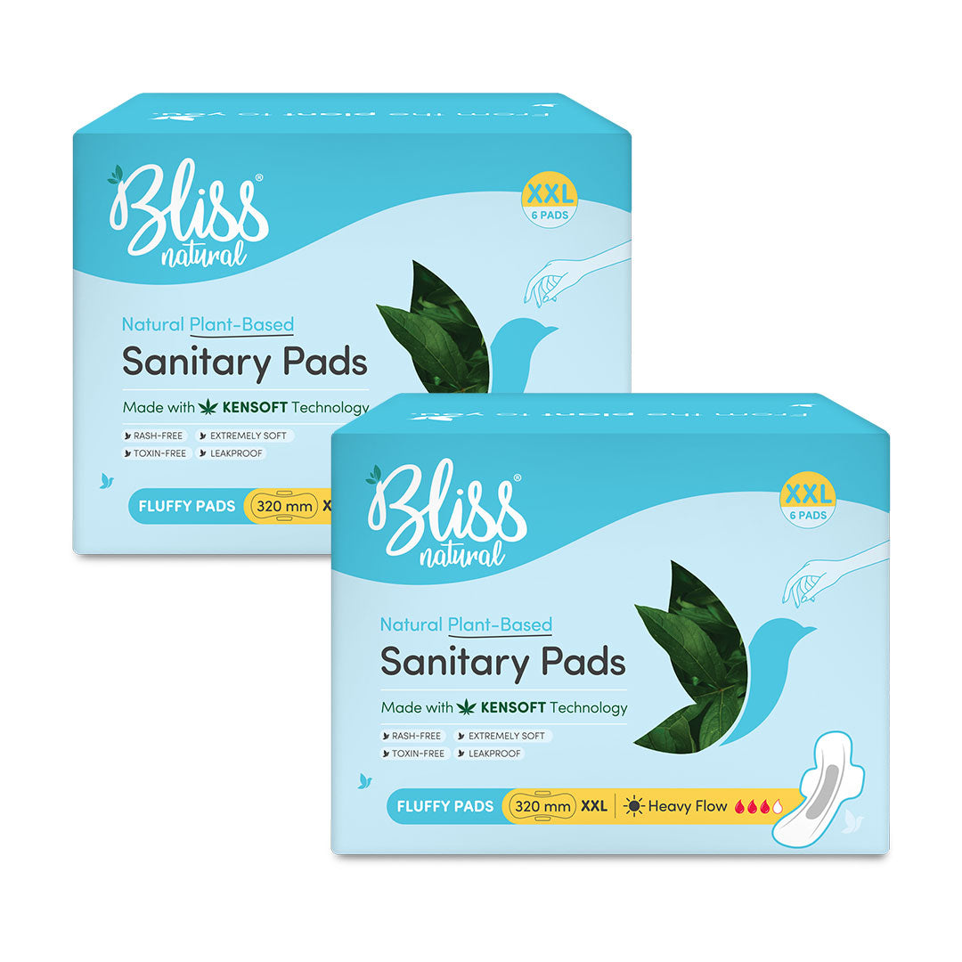 Bliss Natural Organic Sanitary Pads-12 Pack of 2