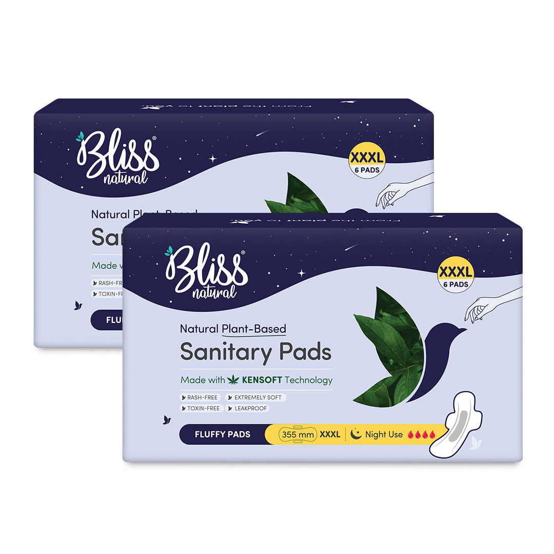 Bliss Natural Organic Sanitary Pads-12 Pack of 2