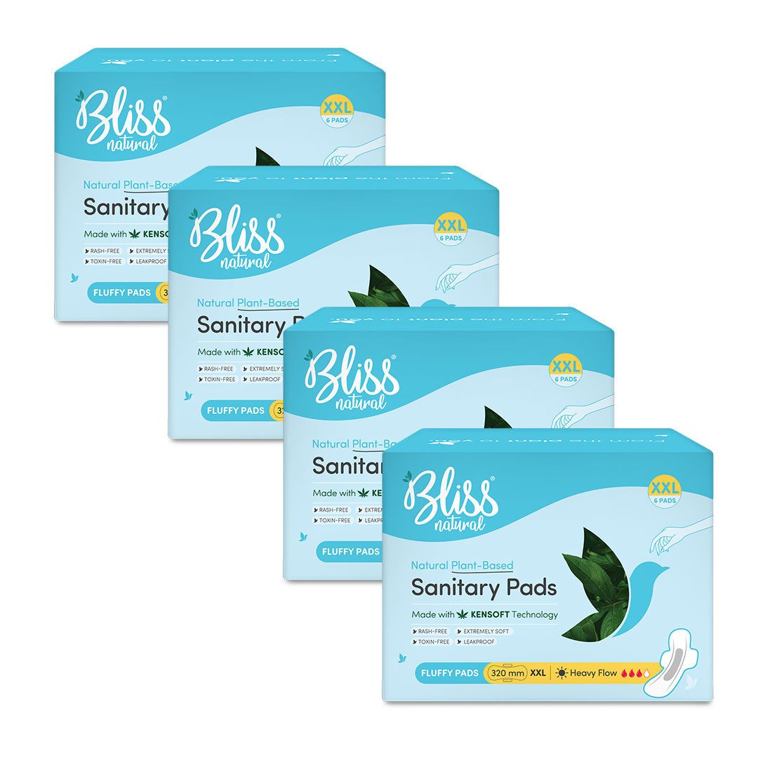 Bliss Natural Organic Sanitary Pads-24 pads-Pack of 4