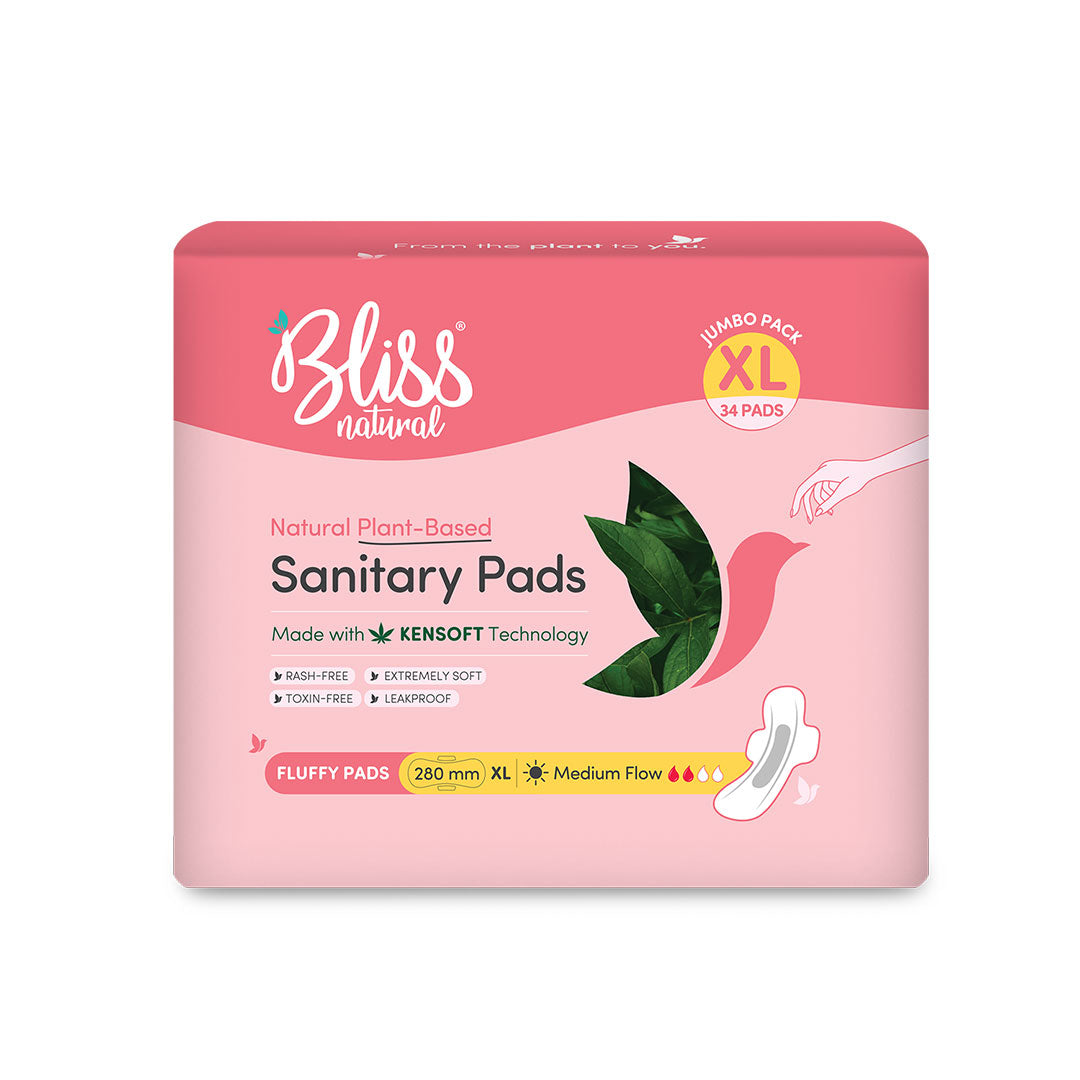 Bliss Natural Organic Sanitary Pads-34 pads-Jumbo Pack