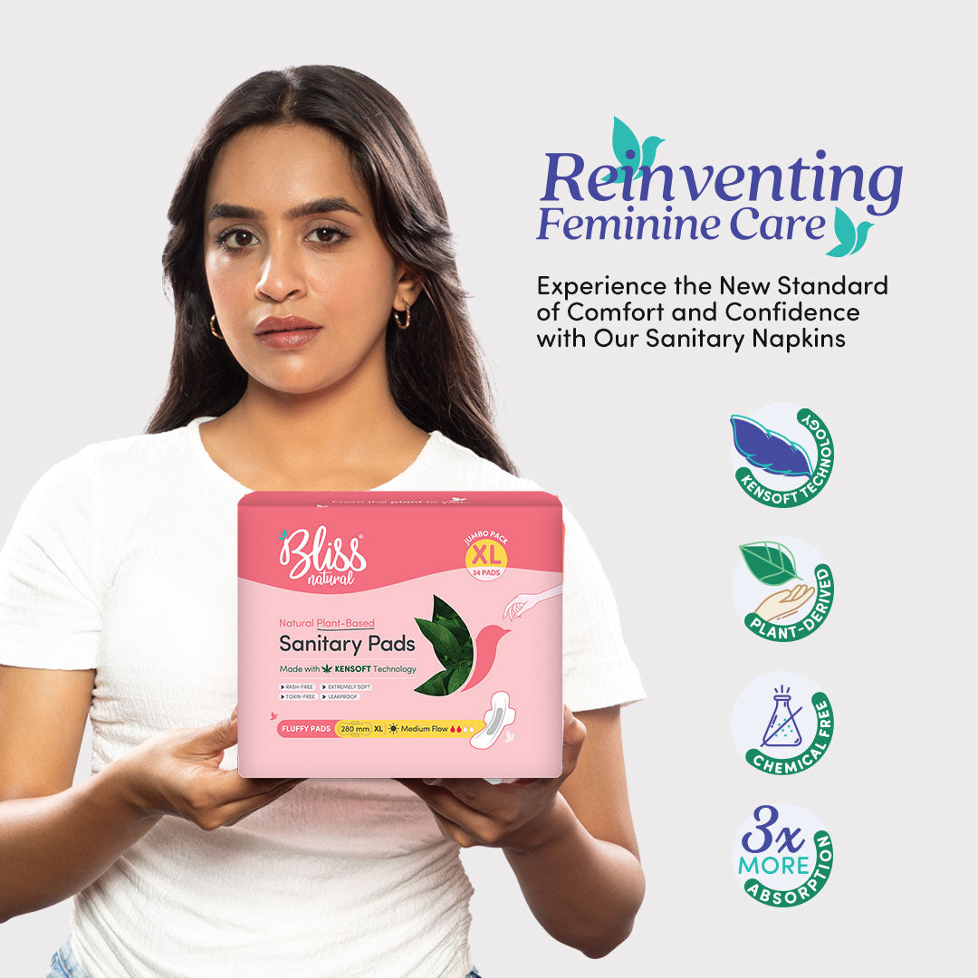 Bliss Natural Organic Sanitary Pads-34 pads-Jumbo Pack