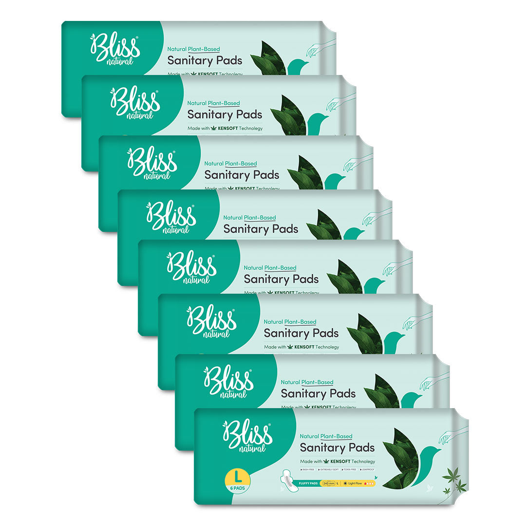 Bliss Natural Organic Sanitary Pads-48 pads-Pack of 8