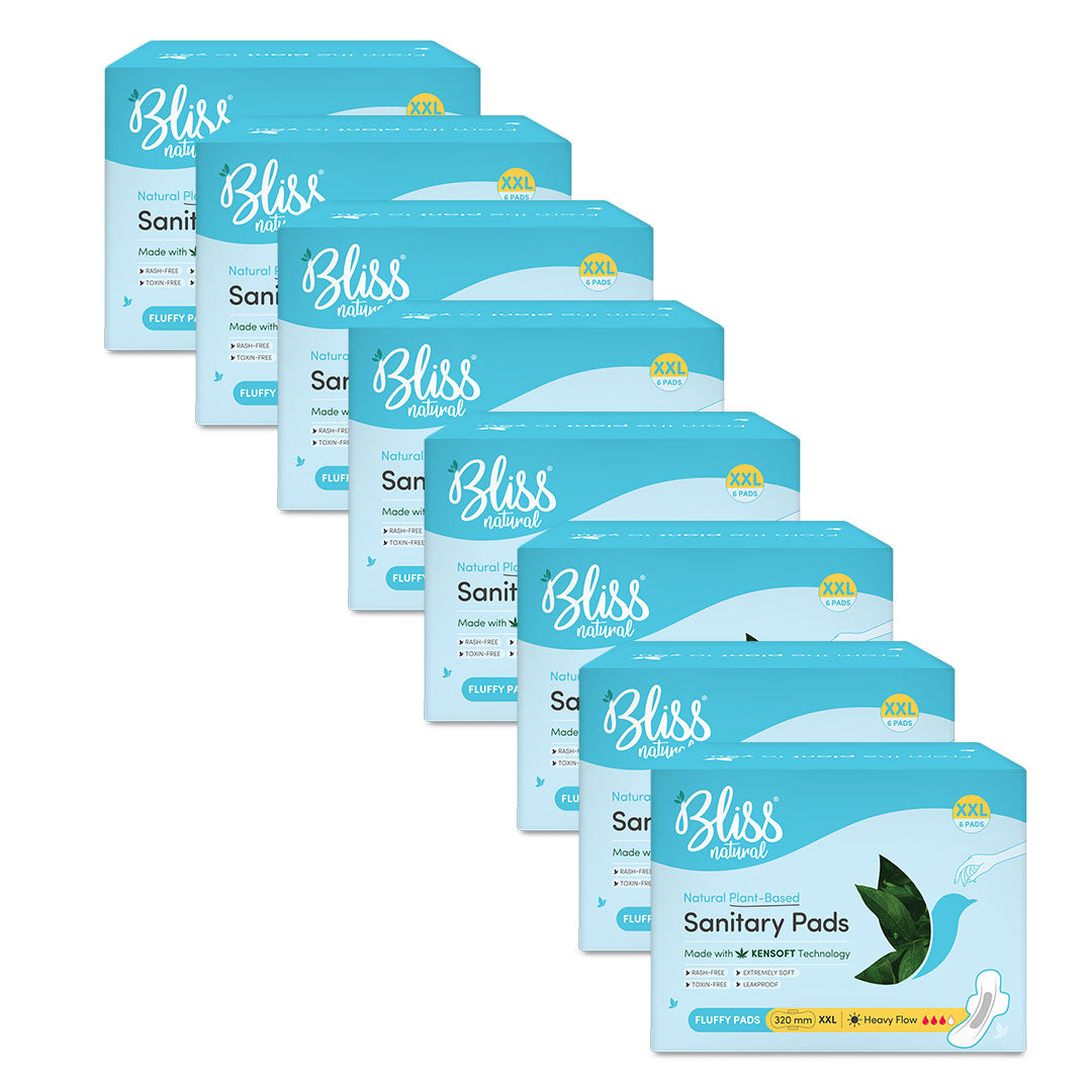 Bliss Natural Organic Sanitary Pads-48 pads-Pack of 8