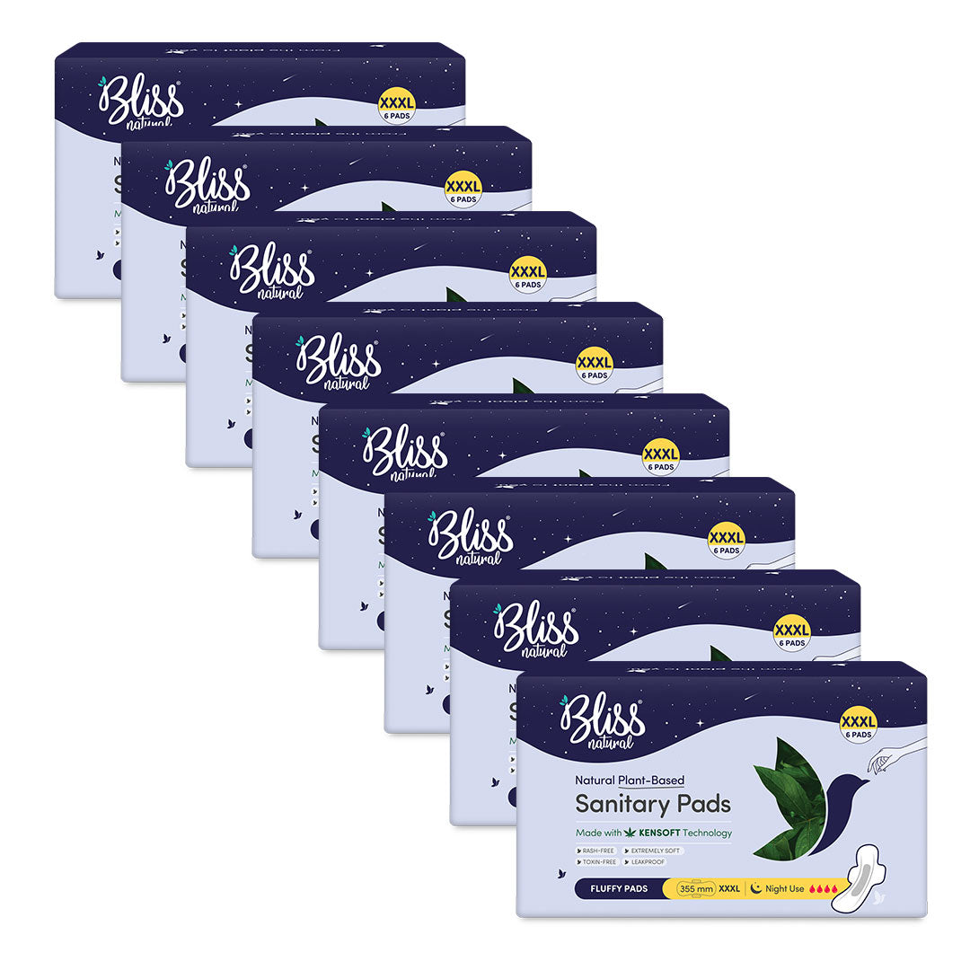 Bliss Natural Organic Sanitary Pads-48 pads-Pack of 8