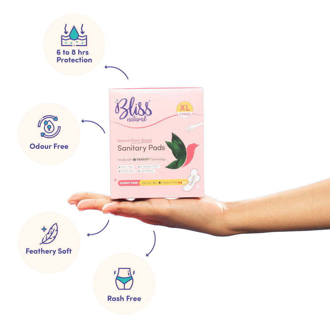 Bliss Natural Organic Ultra Thin Pad-28 pads-Pack of 4