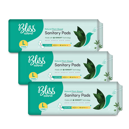 Bliss Natural Rash Free Sanitary Pads-18 pads-Pack of 3