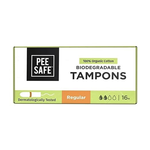 Pee Safe Organic Cotton Tampons-Pack Of 16