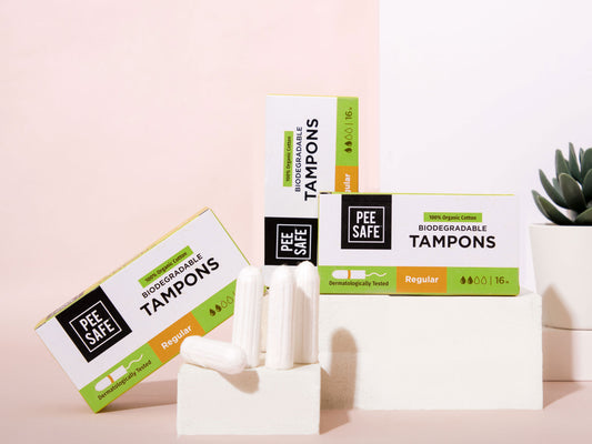 Pee Safe Organic Cotton Tampons-Pack Of 16