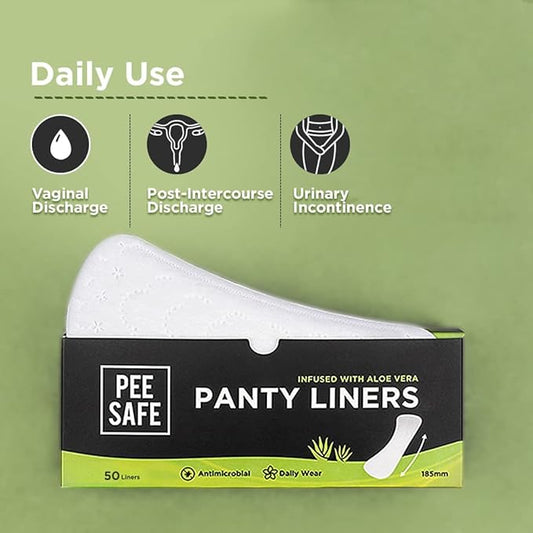 Pee Safe Panty Liners For Women Daily Use with Aloe Vera - 50 Liners