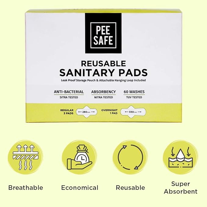 Pee Safe Reusable Sanitary Pads For Women